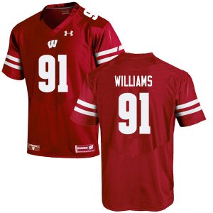 Men's Wisconsin Badgers NCAA #91 Bryson Williams Red Authentic Under Armour Stitched College Football Jersey TZ31W10WK